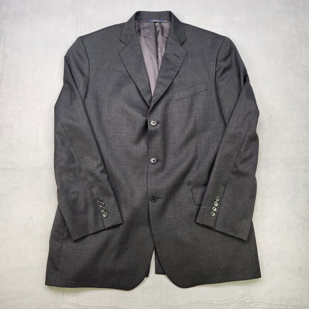 Brooks Brothers 1818 Madison Blazer Men 44L Black Wool Jacket Coat Estrato USA